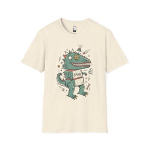 Funny RAWR T-Rex Shirt | Retro Dinosaur Graphic Tee, Kids Unisex Apparel Natural
