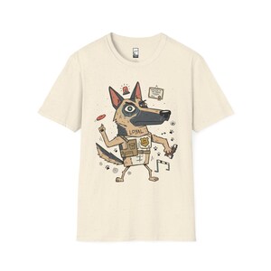 German Shepherd T-Shirt | Funny Loyal K9 Graphic Tee, Dog Lover Shirt Natural
