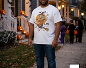 Unisex Witch T-Shirt | Retro Halloween Print | Flying Broomstick Graphic Tee | Vintage Witch T-Shirt