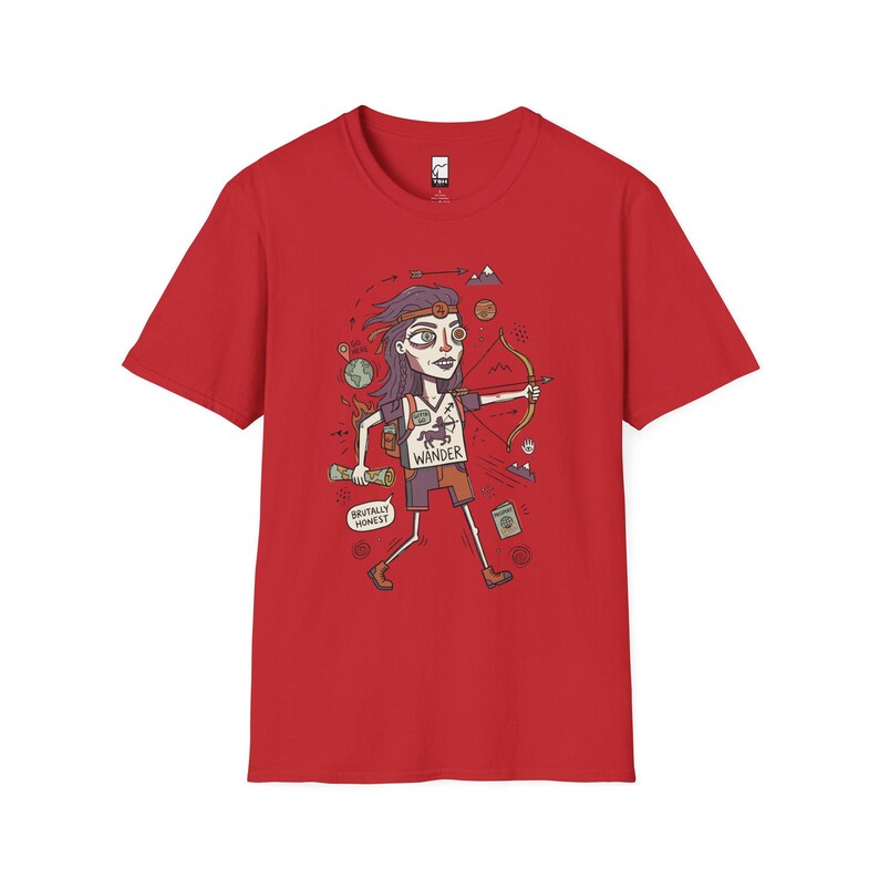 Schütze T-Shirt | Lustiges Sternzeichen Grafik T-Shirt, Fernweh Astrologie Unisex Shirt, Schütze Geburtstagsgeschenk Red
