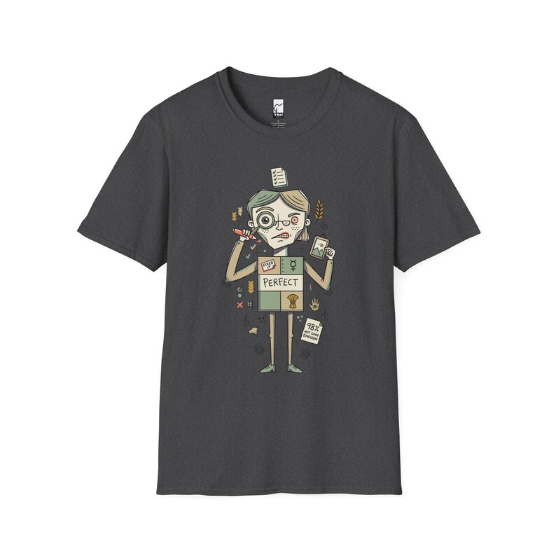 T-shirt Maagd | Zorgvuldig perfectionistisch T-shirt met sterrenbeeld, unisex astrologie-shirt Dark Heather