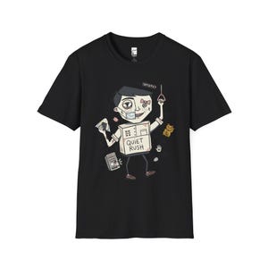 T-shirt Tokyo Vibes | Japans urbancore-shirt met graphic, Quiet Rush-illustratie Black