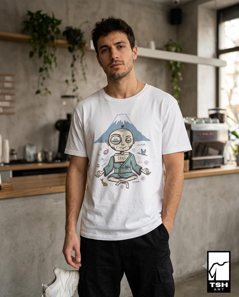 Japan T-Shirt | Funny Zen Meditation Graphic Tee, Mount Fuji Unisex Shirt, Japan Gift for Her Him