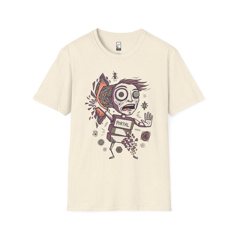 Psykedelisk T-shirt | DMT Portal Graphic Tee, Trippy Hyperspace Unisex-tröja, Helig geometri-present till honom Natural