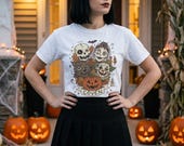 Vintage Halloween Shirt | Skull Werewolf T Shirt | Creepy Clown Witch Tee | Pumpkin Coven Graphic Tee | Retro Horror Tee | Unisex Gift