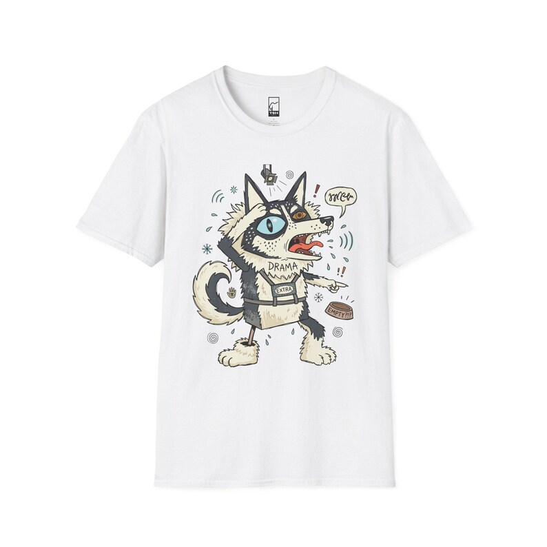 Husky Drama T-shirt | T-shirt grappige hond, uniseks shirt husky-moeder, cadeau White