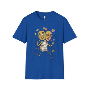 Gemini T-Shirt | Funny Dual Zodiac Illustration, Astrology Graphic Tee Royal