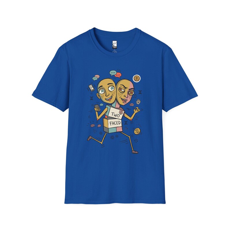 Gemini T-Shirt | Funny Dual Zodiac Illustration, Astrology Graphic Tee Royal