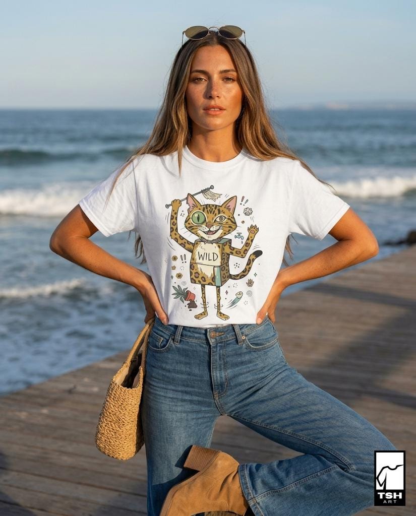 Wild Bengal Cat T-Shirt | Funny Energetic Cat Graphic Tee, Mischievous Zoomies Unisex Shirt, Cat Lover Gift