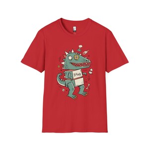 Funny RAWR T-Rex Shirt | Retro Dinosaur Graphic Tee, Kids Unisex Apparel Red