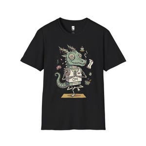 T-shirt yogadraak | Grappig T-shirt OM Namaste, zen-meditatie, uniseks shirt Black