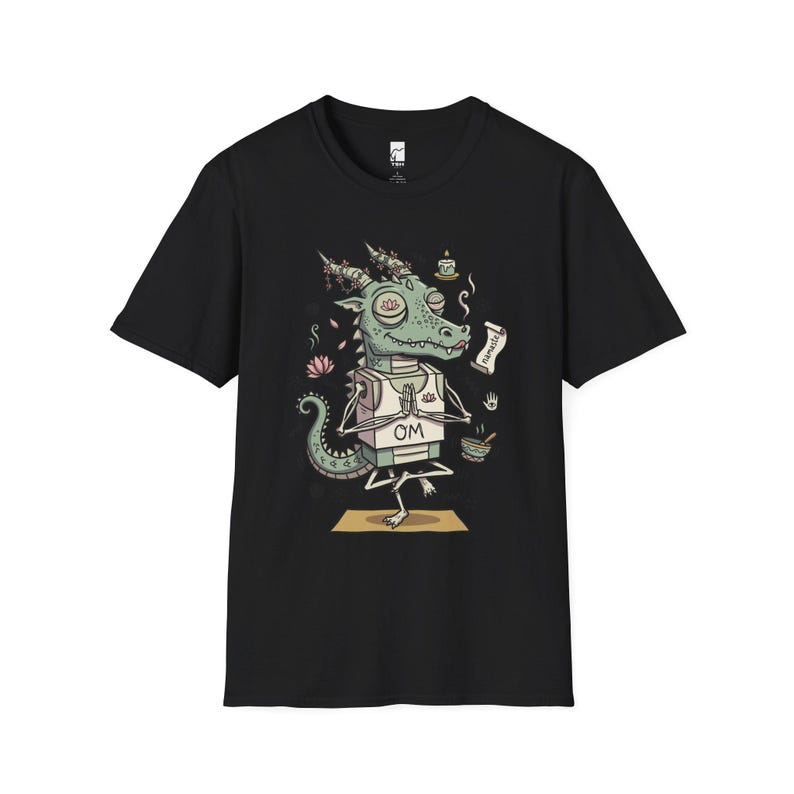 T-shirt yogadraak | Grappig T-shirt OM Namaste, zen-meditatie, uniseks shirt Black