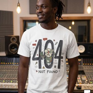 404 Not Found T-Shirt | Funny Developer Error Graphic Tee, Programmer Bug Unisex Shirt, Coder Geek Gift