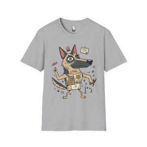 German Shepherd T-Shirt | Funny Loyal K9 Graphic Tee, Dog Lover Shirt Sport Grey