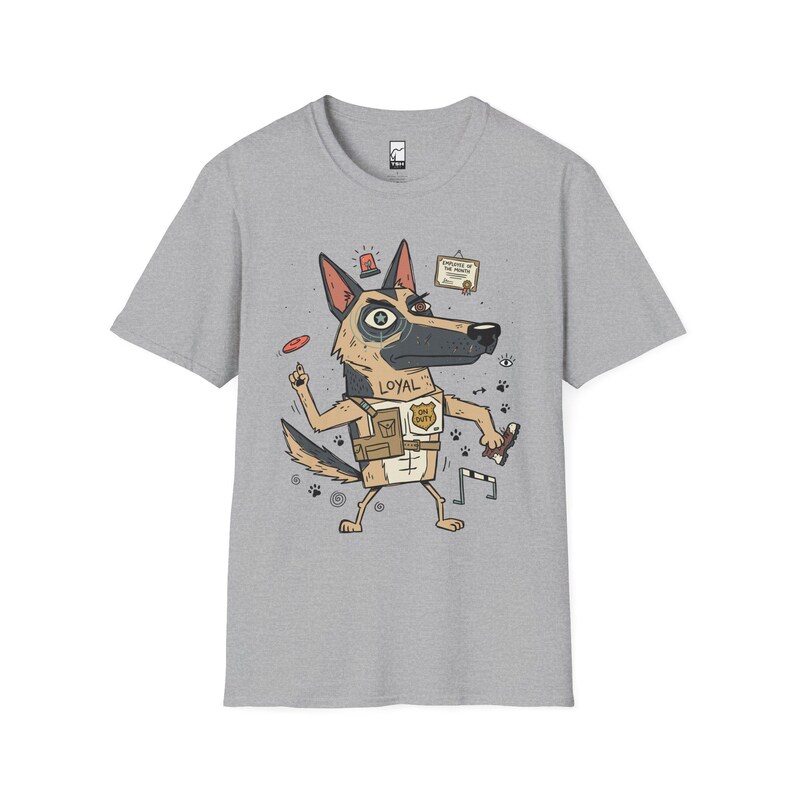 German Shepherd T-Shirt | Funny Loyal K9 Graphic Tee, Dog Lover Shirt Sport Grey