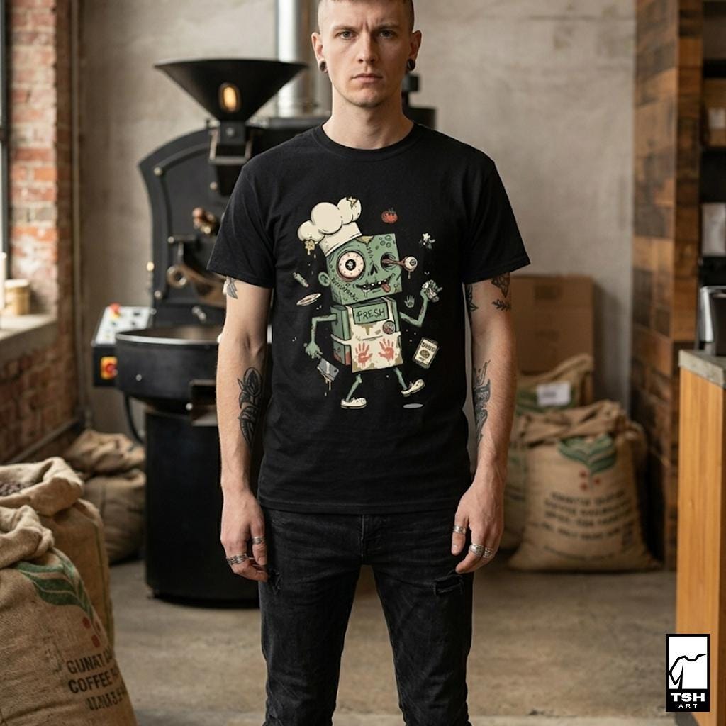 Zombie Chef T-Shirt | Horror Cooking Graphic Tee, Halloween Foodie Apparel