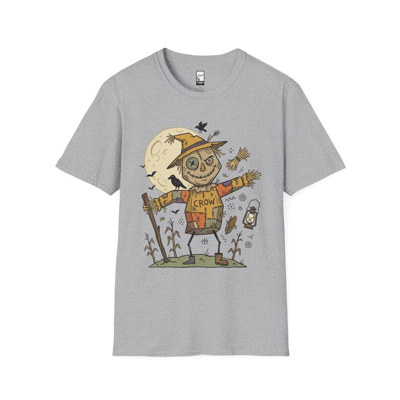 Unisex Scarecrow T-Shirt | Funny Halloween Print | Autumn Harvest Graphic Tee | Spooky Scarecrow T-Shirt image 3