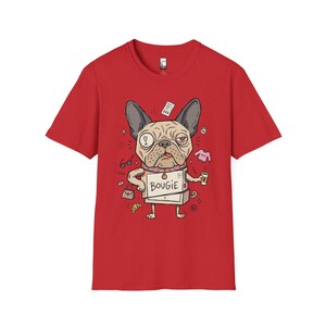 Bougie French Bulldog T-Shirt | Funny Spoiled Dog Mom Graphic Tee Red