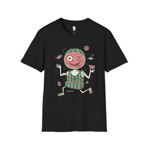 Rolig vattenmelon-T-shirt | Saftig sommargrafik-T-shirt, udda fruktälskare-T-shirt Black