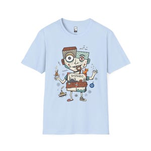 Istanbul Bosphorus Cat Tea Graphic Tee | Turkish Street Cat Unisex Shirt Light Blue