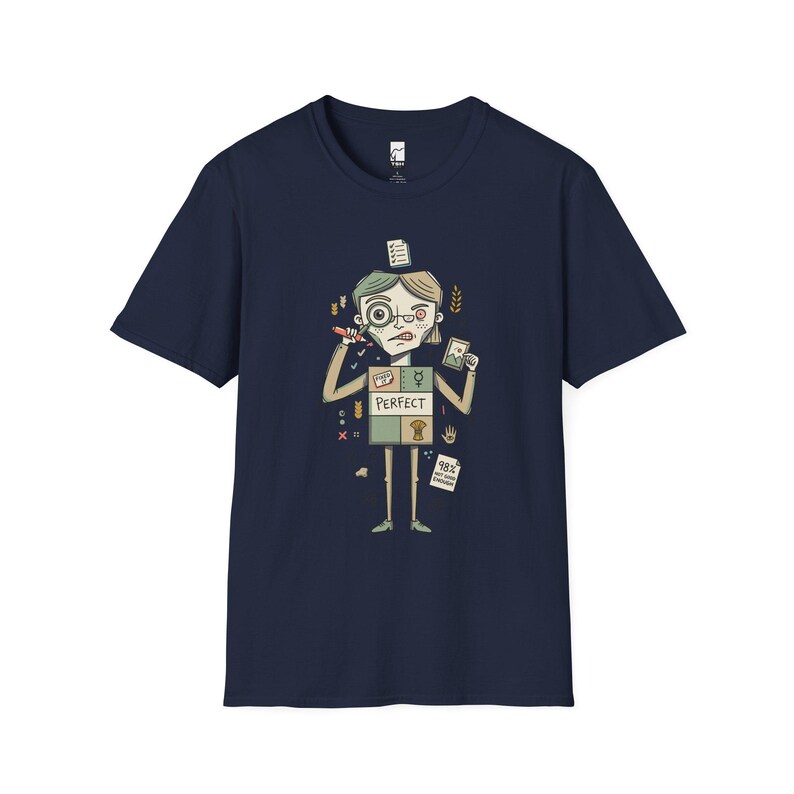 T-shirt Maagd | Zorgvuldig perfectionistisch T-shirt met sterrenbeeld, unisex astrologie-shirt Navy