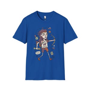 Schütze T-Shirt | Lustiges Sternzeichen Grafik T-Shirt, Fernweh Astrologie Unisex Shirt, Schütze Geburtstagsgeschenk Royal