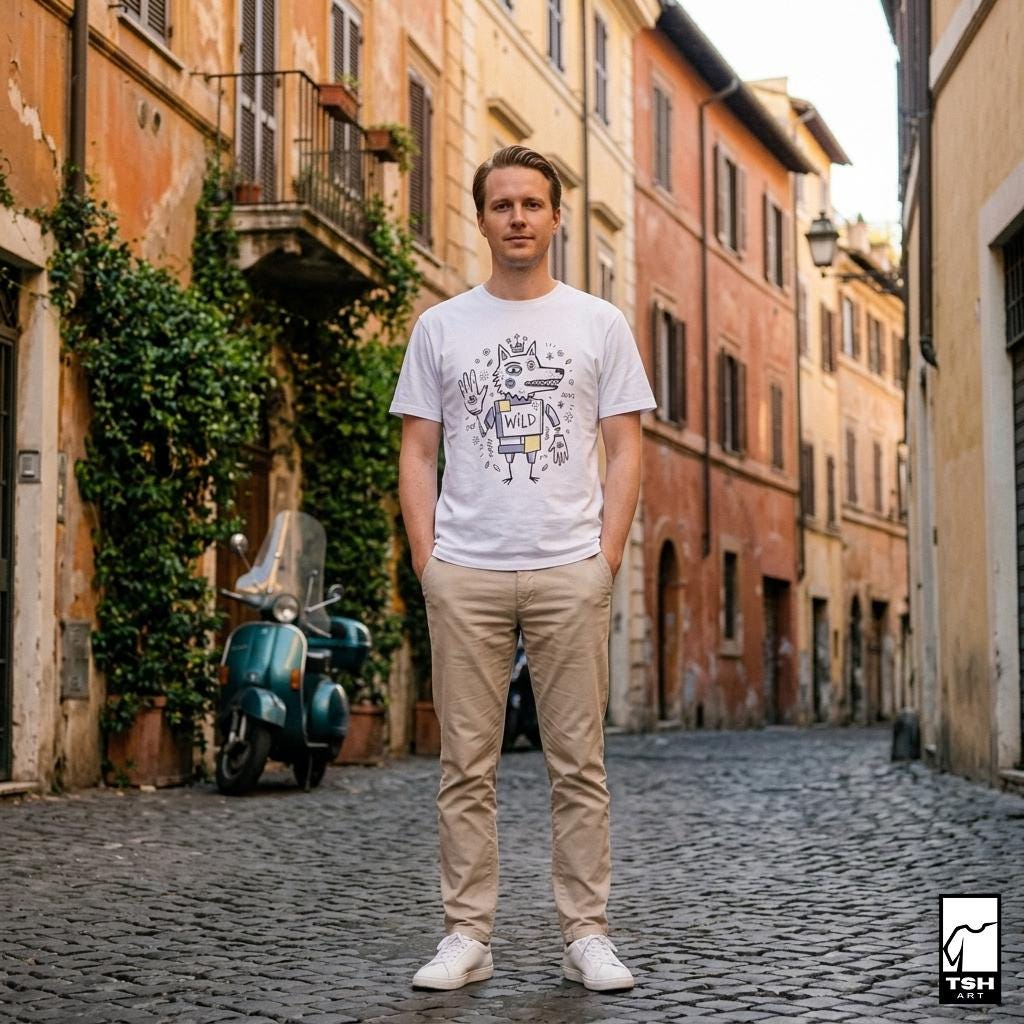 Wild Wolf Graphic Tee | Boho Folk Art, Indie Lowbrow Unisex Shirt