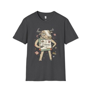 Maglietta Toro / Maglietta con grafica del Toro testardo dello zodiaco, maglietta unisex per gli amanti dell'astrologia Dark Heather