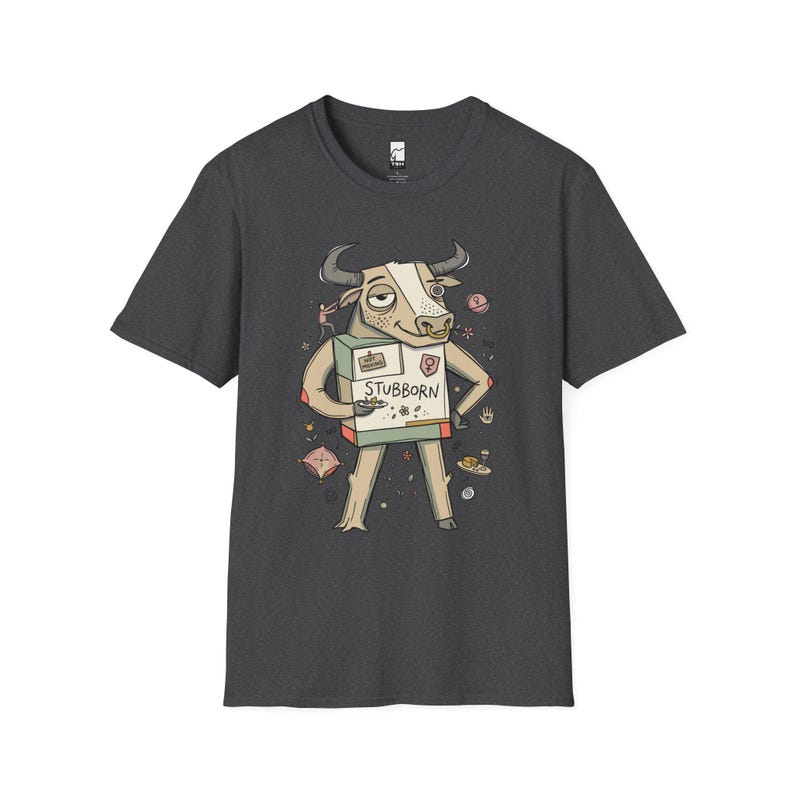 Maglietta Toro / Maglietta con grafica del Toro testardo dello zodiaco, maglietta unisex per gli amanti dell'astrologia Dark Heather