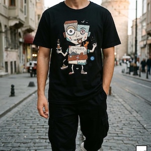 Istanbul Bosphorus Cat Tea Graphic Tee | Turkish Street Cat Unisex Shirt image 2