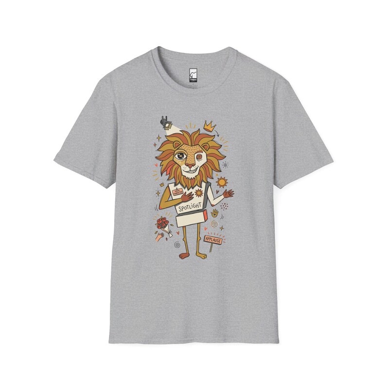 Leo T-Shirt | Funny Zodiac Lion Graphic Tee, Main Character Astrology Unisex Shirt Sport Grey