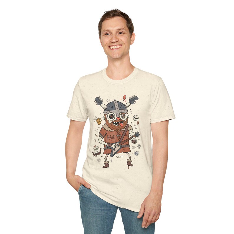 Viking Rocker T-Shirt | Norse Heavy Metal Graphic Tee, Guitarist Unisex Shirt image 19