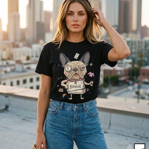 Bougie French Bulldog T-Shirt | Funny Frenchie Graphic Tee, Spoiled Dog Mom Unisex Shirt, Dog Lover Gift