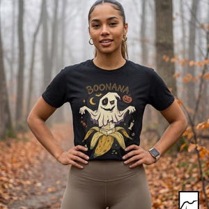 Funny Ghost Banana Shirt | Boonana Halloween T Shirt | Cute Spooky Pun Tee | Pumpkin Moon Graphic Tee | Vintage Halloween Tee | Unisex Gift