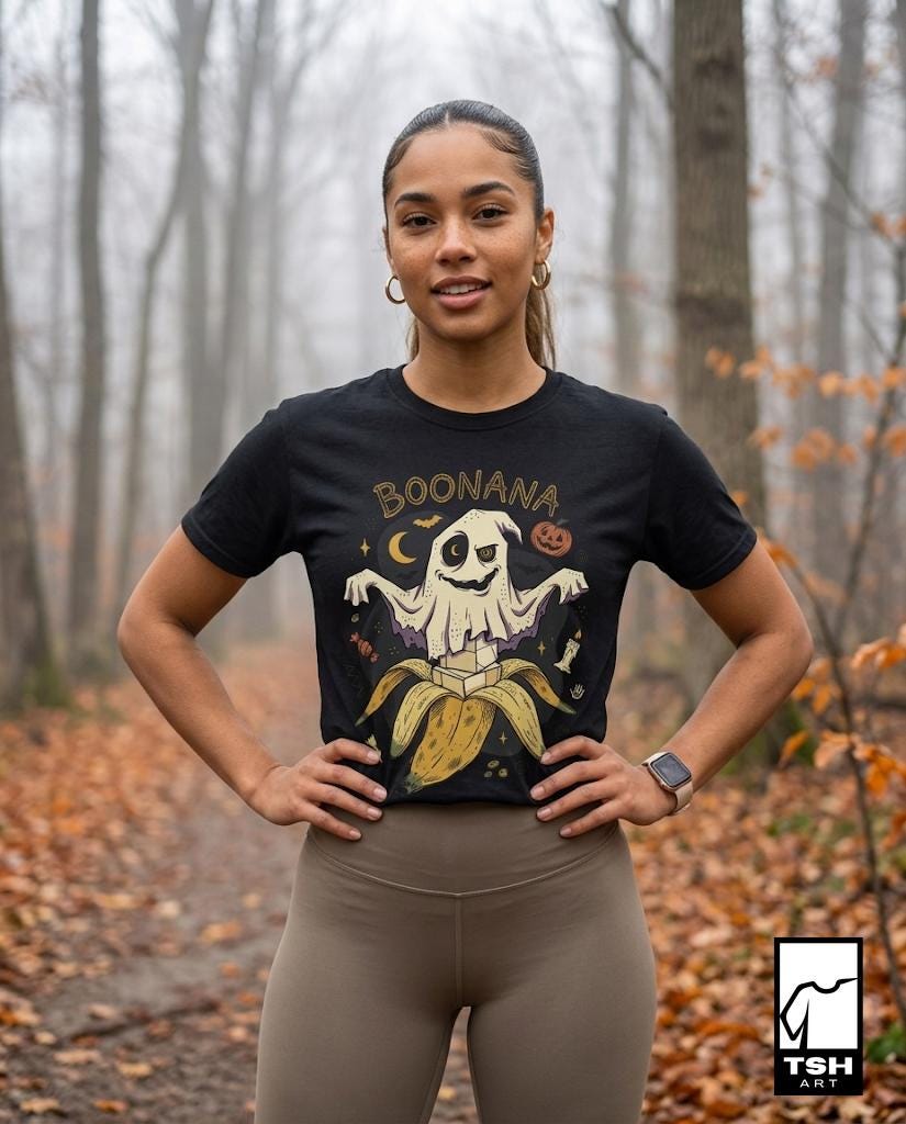 Funny Ghost Banana Shirt | Boonana Halloween T Shirt | Cute Spooky Pun Tee | Pumpkin Moon Graphic Tee | Vintage Halloween Tee | Unisex Gift