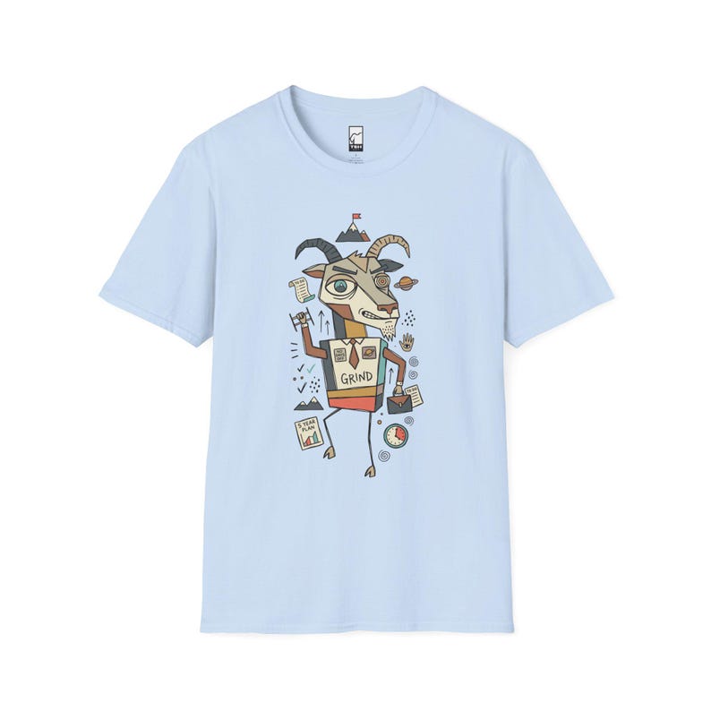 Capricorn T-Shirt | Funny Zodiac Graphic Tee, Grind Hustle Astrology Unisex Shirt, Capricorn Birthday Gift Light Blue