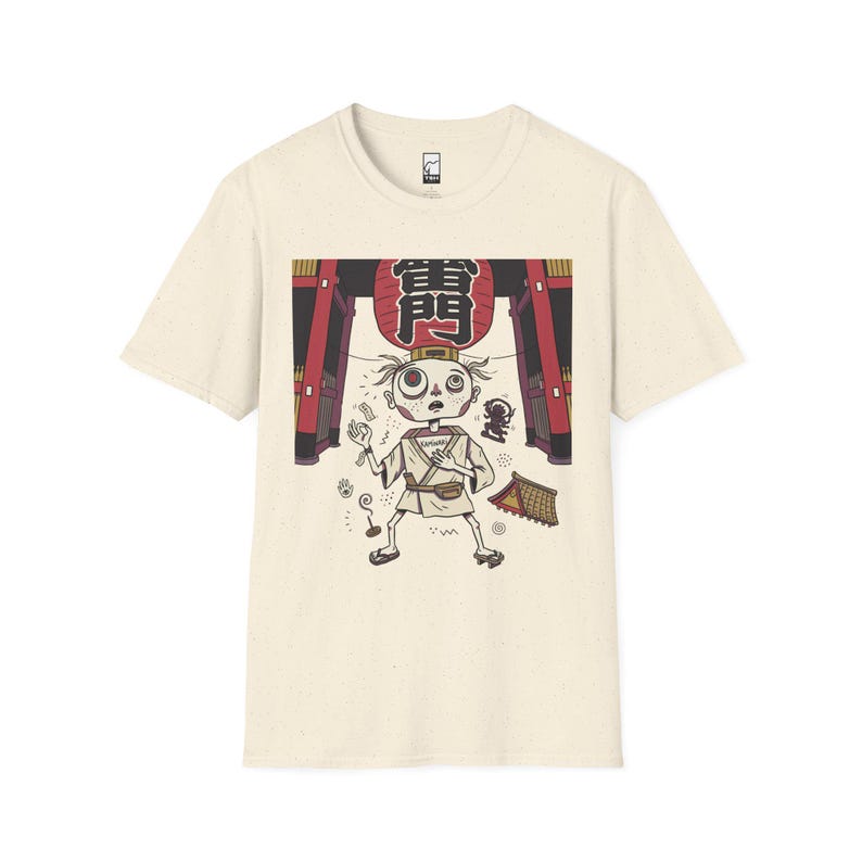 Tokyo Graphic Tee | Quirky Japanese Lantern Character Unisex Shirt Natural