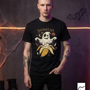 Funny Ghost Banana Shirt | Boonana Halloween T Shirt | Cute Spooky Pun Tee | Pumpkin Moon Graphic Tee | Vintage Halloween Tee | Unisex Gift
