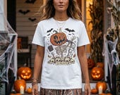 Scream Skeleton Halloween Shirt | Pumpkin Rocker T Shirt | Metal Horror Tee | Retro Fall Concert Top | Gothic Rock Clothes | Unisex Gift