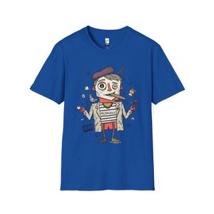 Paris Melancholie T-Shirt | French Ennui Graphic Tee, Parisian Illustration Unisex Shirt Royal