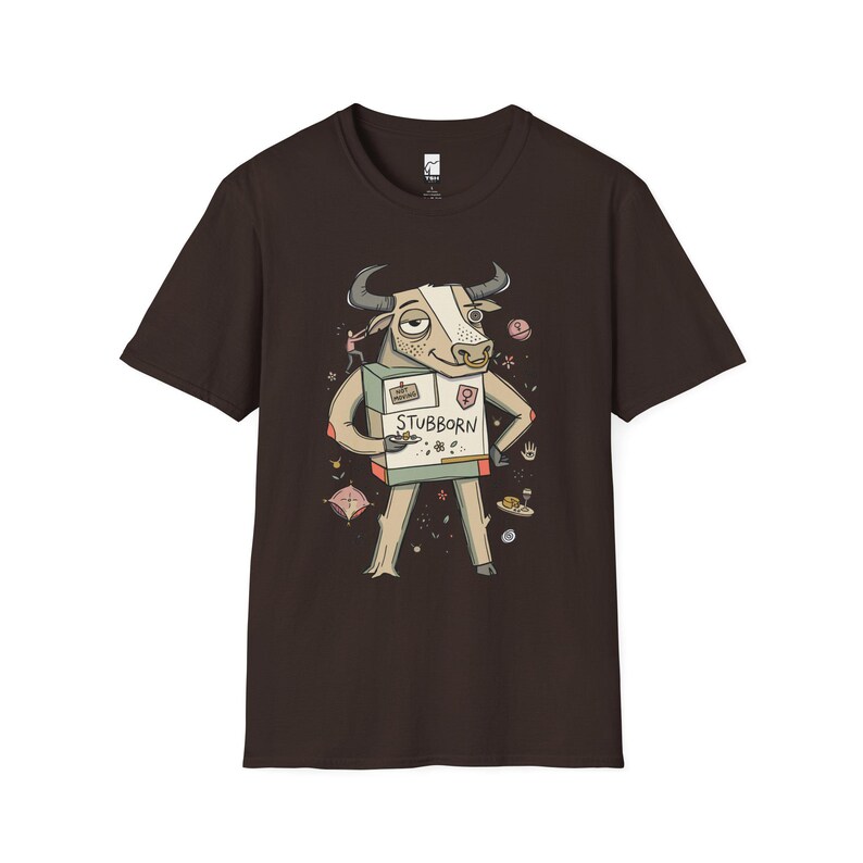 Maglietta Toro / Maglietta con grafica del Toro testardo dello zodiaco, maglietta unisex per gli amanti dell'astrologia Dark Chocolate