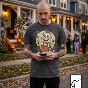 Halloween Ghost Coffee Shirt | Funny Barista Graphic Tee | Boo Rista T Shirt | Spooky Season Coffee Tee | Vintage Spooky Tee | Unisex Gift