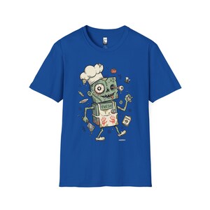 Koszulka Zombie Chef | Koszulka z grafiką Horror Cooking, odzież dla smakoszy na Halloween Royal