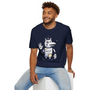 Wild Wolf Graphic Tee | Boho Folk Art, Indie Lowbrow Unisex Shirt image 18