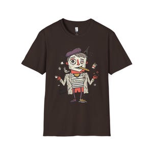 Paris Melancholie T-Shirt | French Ennui Graphic Tee, Parisian Illustration Unisex Shirt Dark Chocolate