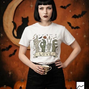 Halloween Love Shirt | Monster Hands T Shirt | Spooky Skeleton Hand Tee | Zombie Mummy Graphic Tee | Cute Creepy Fall Tee | Unisex Gift
