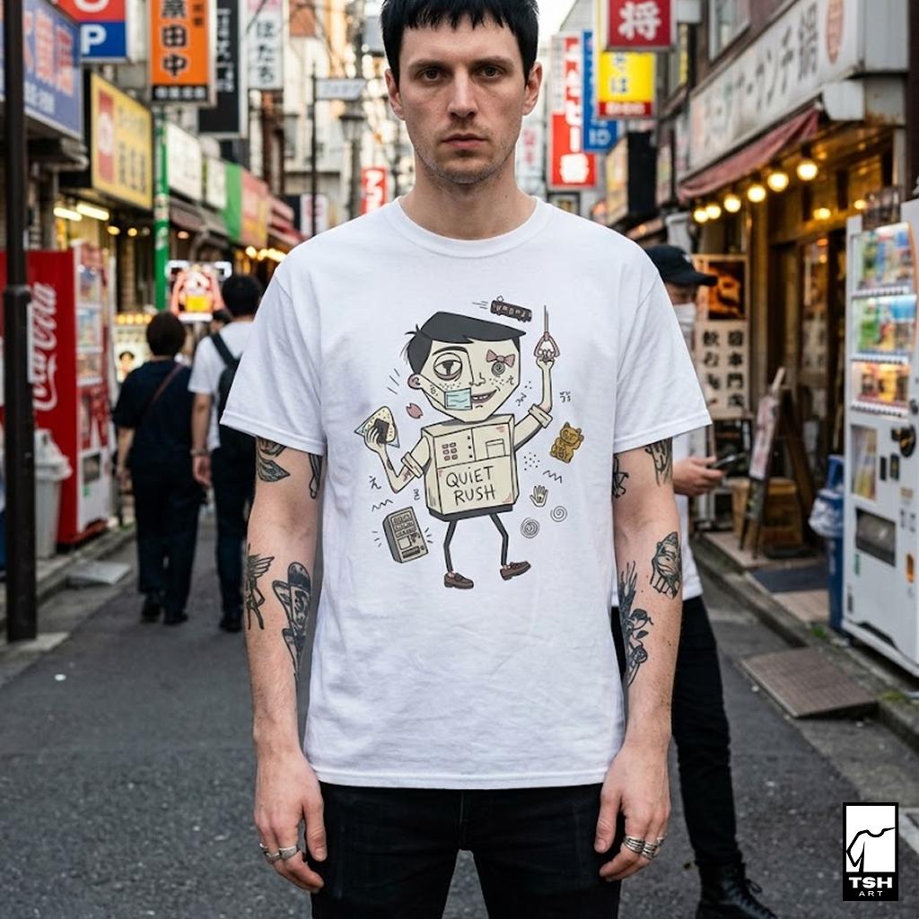 Tokyo Vibes T-Shirt | Japanese Urbancore Graphic Tee, Quiet Rush Illustration