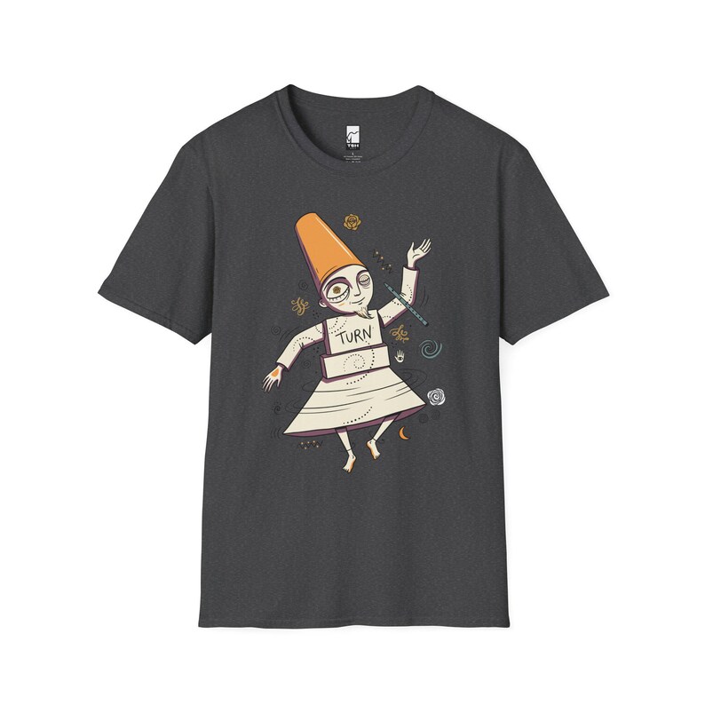 Istanbul Semazen T-Shirt | Sufi Whirling Dervish Graphic Tee, Turkish Culture Unisex Shirt, Istanbul Gift Dark Heather