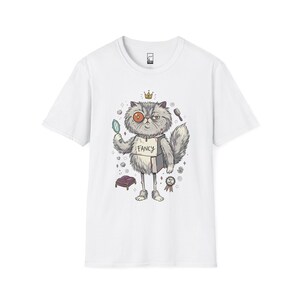 Persian Cat T-Shirt | Bougie Feline Graphic Tee, Cat Royalty Unisex Shirt White