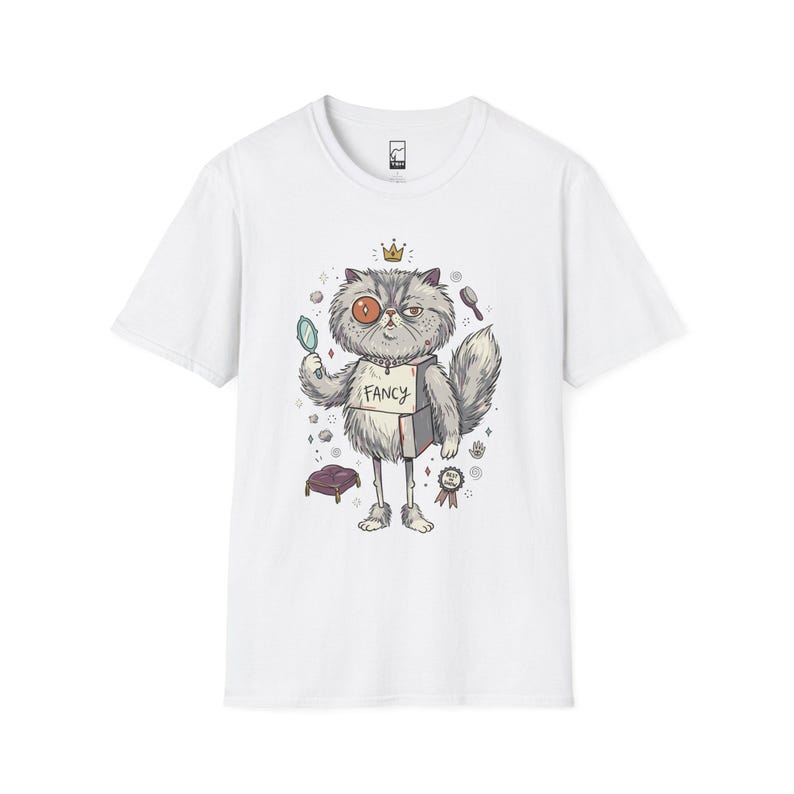 Persian Cat T-Shirt | Bougie Feline Graphic Tee, Cat Royalty Unisex Shirt White